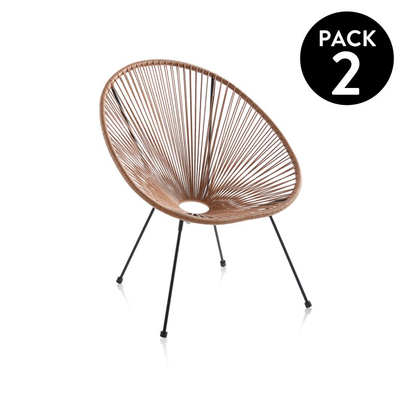 Pack 2 Sillones Jone Metal, Marrón, 80 X 85 X 71_0