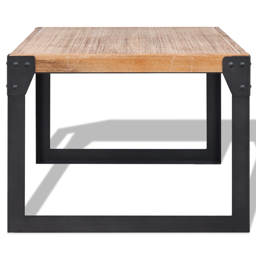 Mesa De Centro De Madera Maciza De Acacia 100x60x45 Cm_1