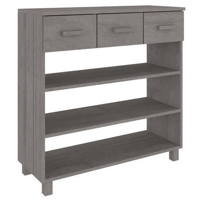 Mesa Consola Hamar Madera Maciza De Pino Gris Claro 90x35x90 Cm_0