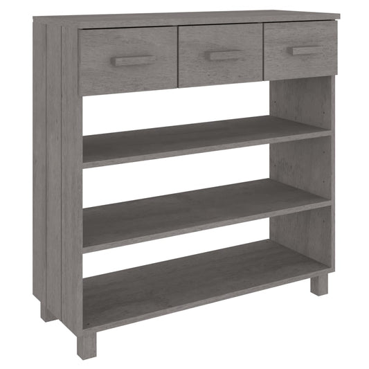 Mesa Consola Hamar Madera Maciza De Pino Gris Claro 90x35x90 Cm_0