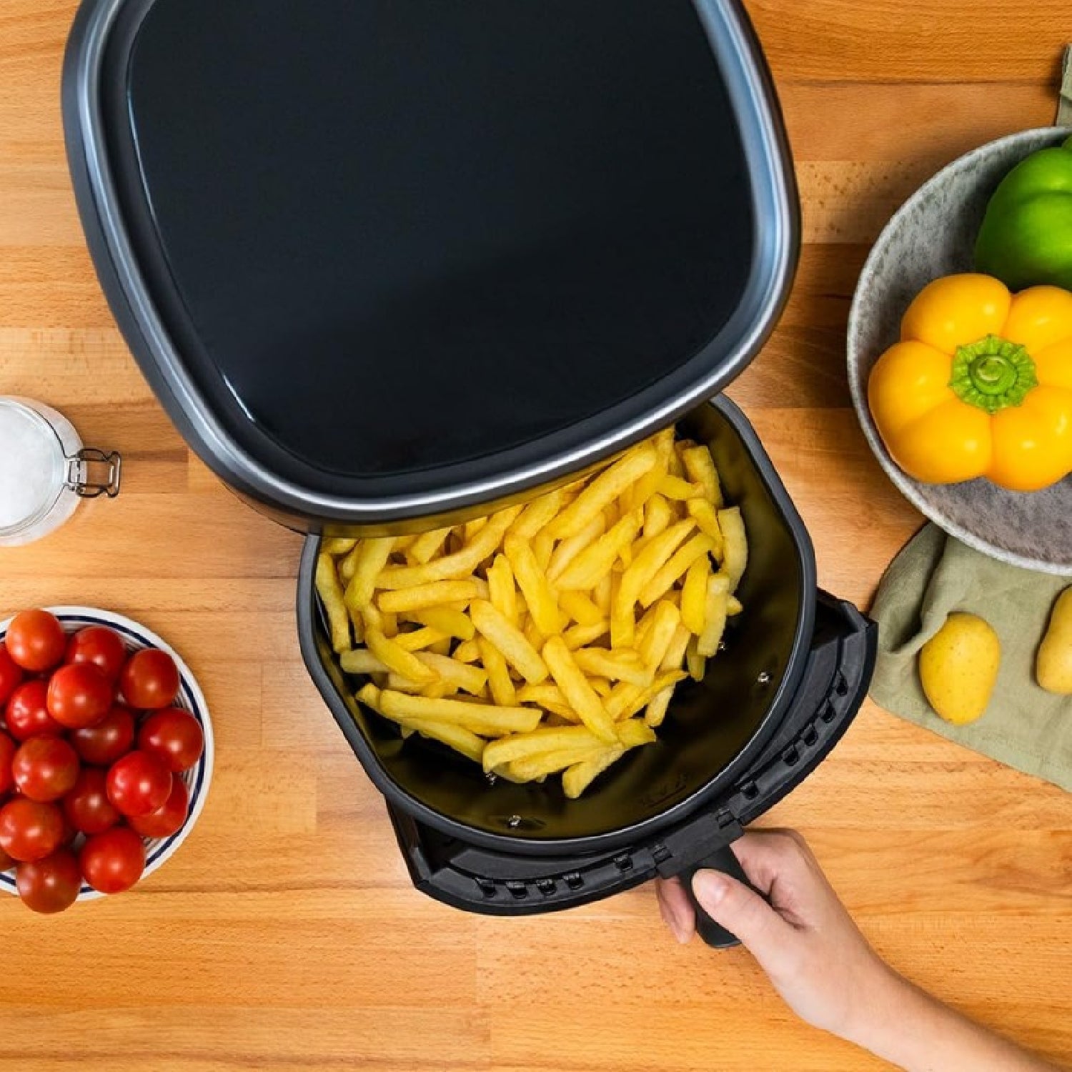 Freidora De Aire Sin Aceite De 4 L Cecofry Fantastik Inox 4000 Air Fryer 1400 W, Compacta, Panel De Control Táctil, 9 Menús, Tecnología Perfectcook,_4