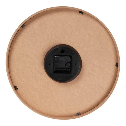 Well Home Reloj De Pared De Madera Aspecto Moderno Color Marrón Claro Ø38x5 Cm_2