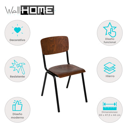 Well Home - Silla Escolar 'kiel' Marrón 83x47,5x44_1