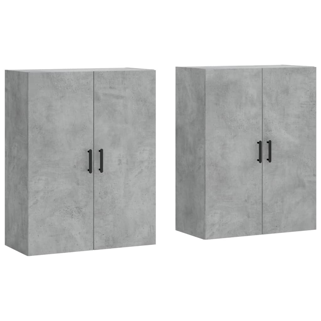 Armario De Pared 2 Unidades Gris Hormigón 69,5x34x90 Cm_1