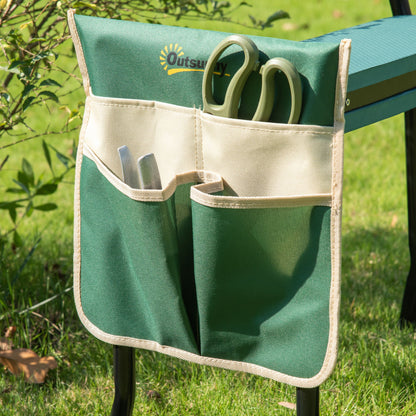 Outsunny Taburete De Jardín Plegable 2 En 1 Con Almohadilla De Espuma Y Bolsa_4