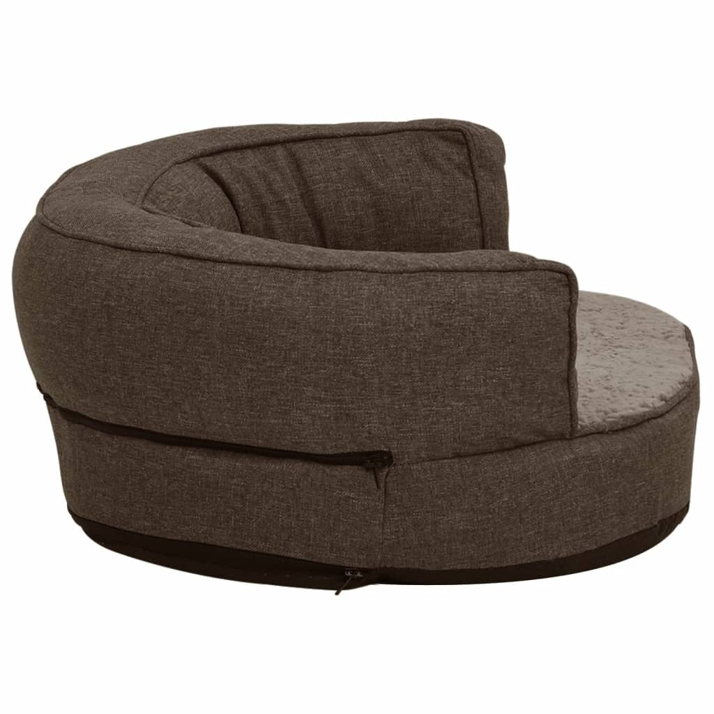 Vidaxl Colchón De Cama De Perro Ergonómico Aspecto Lino Marrón 75x53cm_3