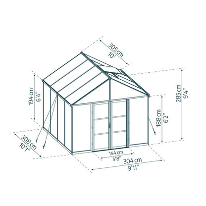 Canopia Aria 3 x 3 m - Invernadero Policarbonato Transparente