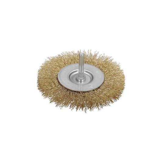 Cepillo Acero Latonado Para Taladro. Disco Ø 50 Mm. Espiga 1/4 Cepillo Taladro Alambre Latón, Cepillo Limpieza, Cepillo Pulir._0