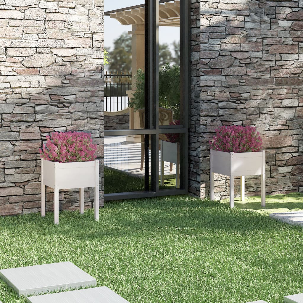 Jardineras 2 Uds Madera Maciza De Pino 50x50x70 Cm_1