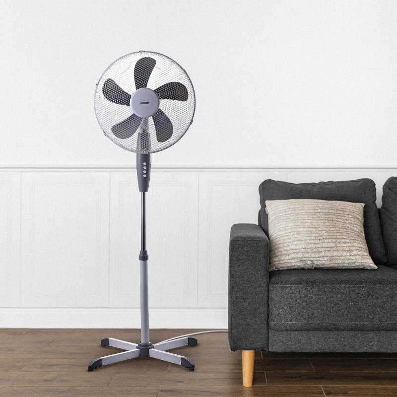 Ventilador Pie Ø 40 X 135 Cm. 45 W. Oscilación Automatica, Altura Regulable, Cabezal Inclinable, Base Estable 60x60 Cm._2