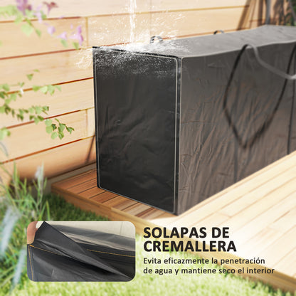 Outsunny Bolsa De Almacenamiento Para Cojines De Jardín 600d 125x40x55cm Negro_5