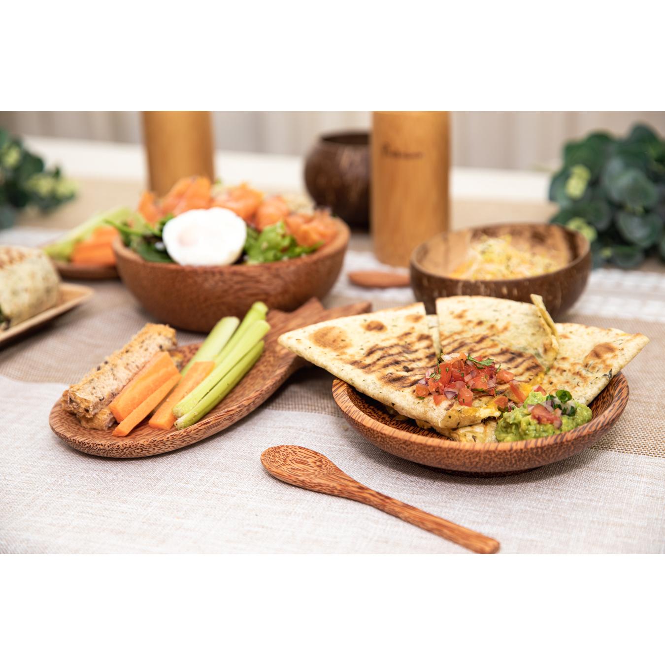 Plato de madera de coco redondo 18 cm