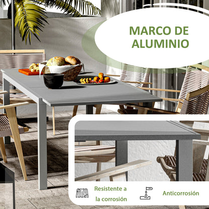 Outsunny Mesa De Jardín Extensible Con Marco De Aluminio 180/240x94x73 Cm Gris_4