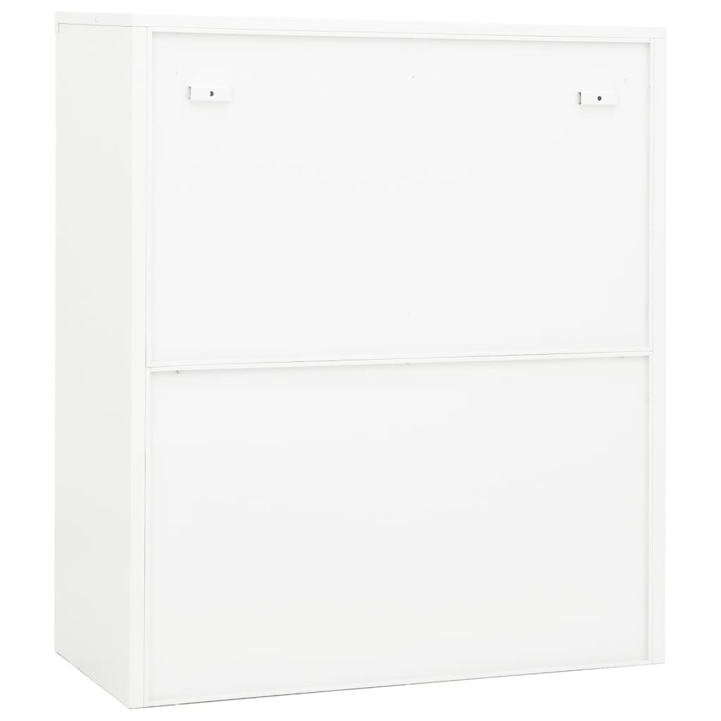 Armario De Oficina De Acero Blanco 90x40x105 Cm_3