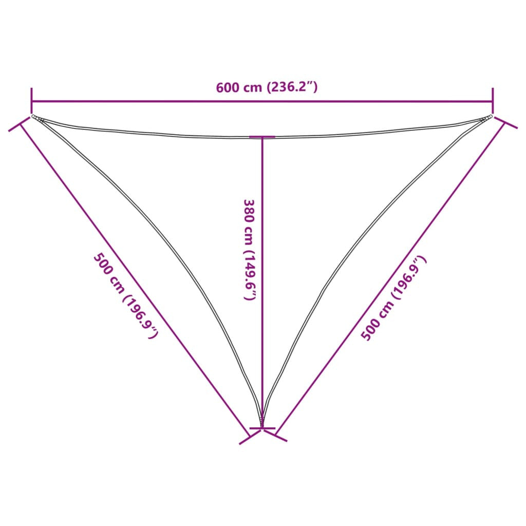 Vidaxl Toldo De Vela Triangular Tela Oxford Beige 5x5x6 M_2