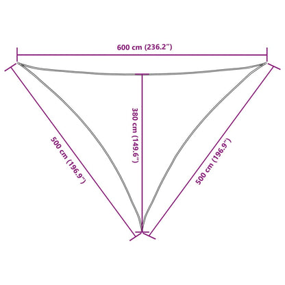 Vidaxl Toldo De Vela Triangular Tela Oxford Beige 5x5x6 M_2