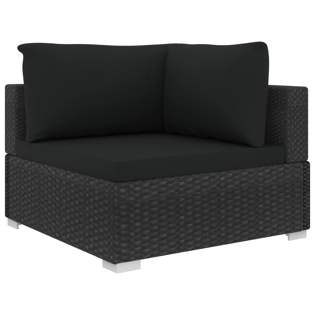 Vidaxl Set Muebles De Jardín 10 Piezas Y Cojines Ratán Sintético Negro_3