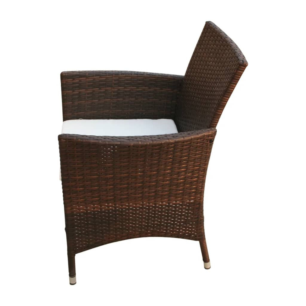Vidaxl Set Comedor De Jardín 9 Piezas Y Cojines Ratán Sintético Marrón_4