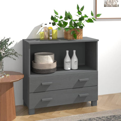 Aparador Hamar Madera Maciza Pino Gris Oscuro 85x35x80 Cm / Vetonek_4