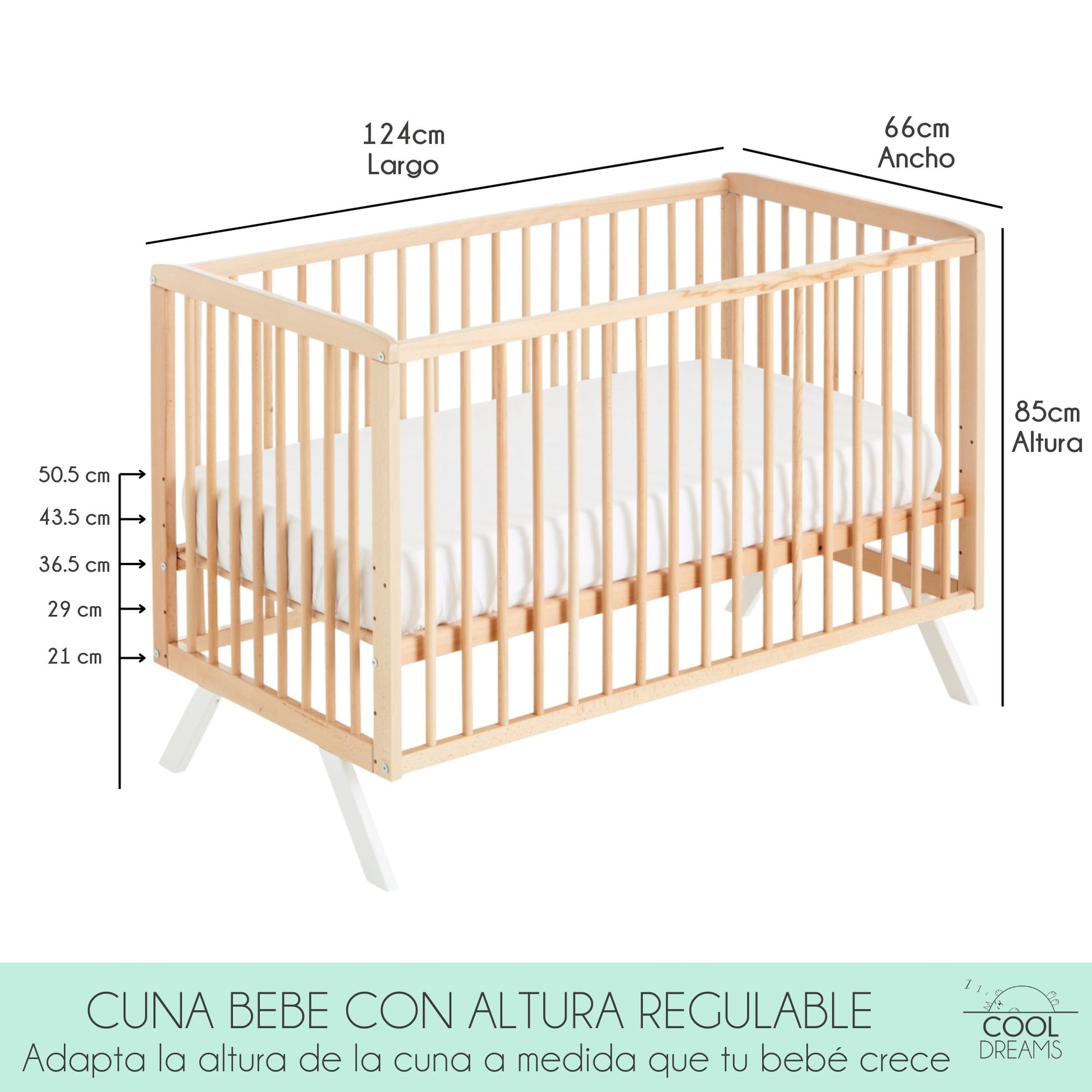 Cuna De Bebe Koala 120x60 Con Kit Colecho Incluido. Seguridad, Comodidad Y Versatilidad Para El Descanso De Tu Bebé.