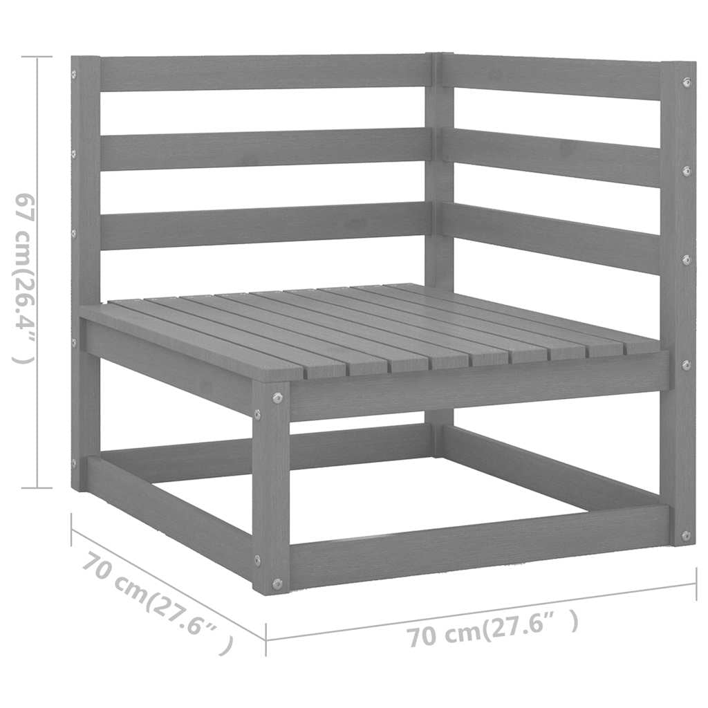 Vidaxl Sofá De Esquina De Jardín Cojines Gris Antracita Madera Pino_2