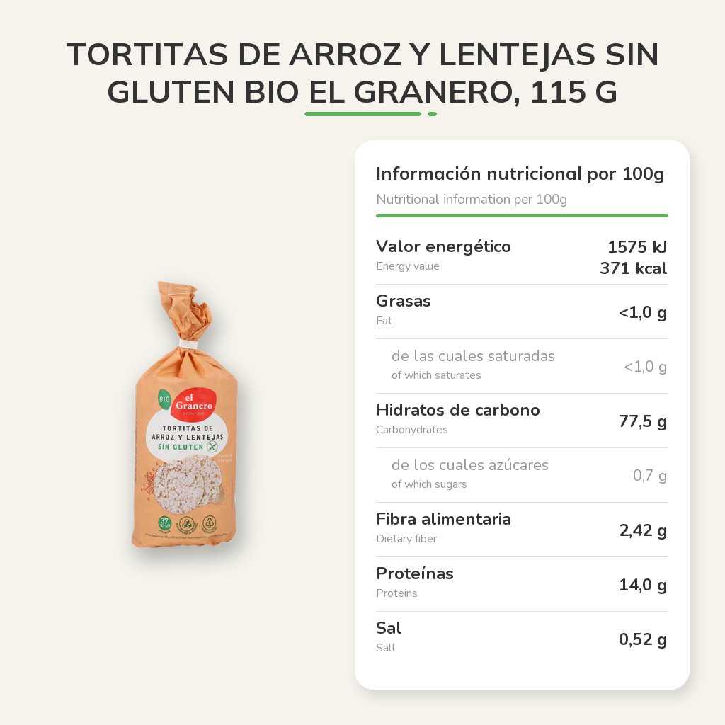 Información nutricional
