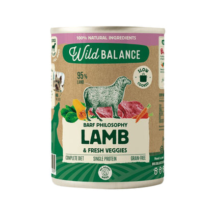 Menú completo BARF de Cordero para perros, Wild Balance, 400 g