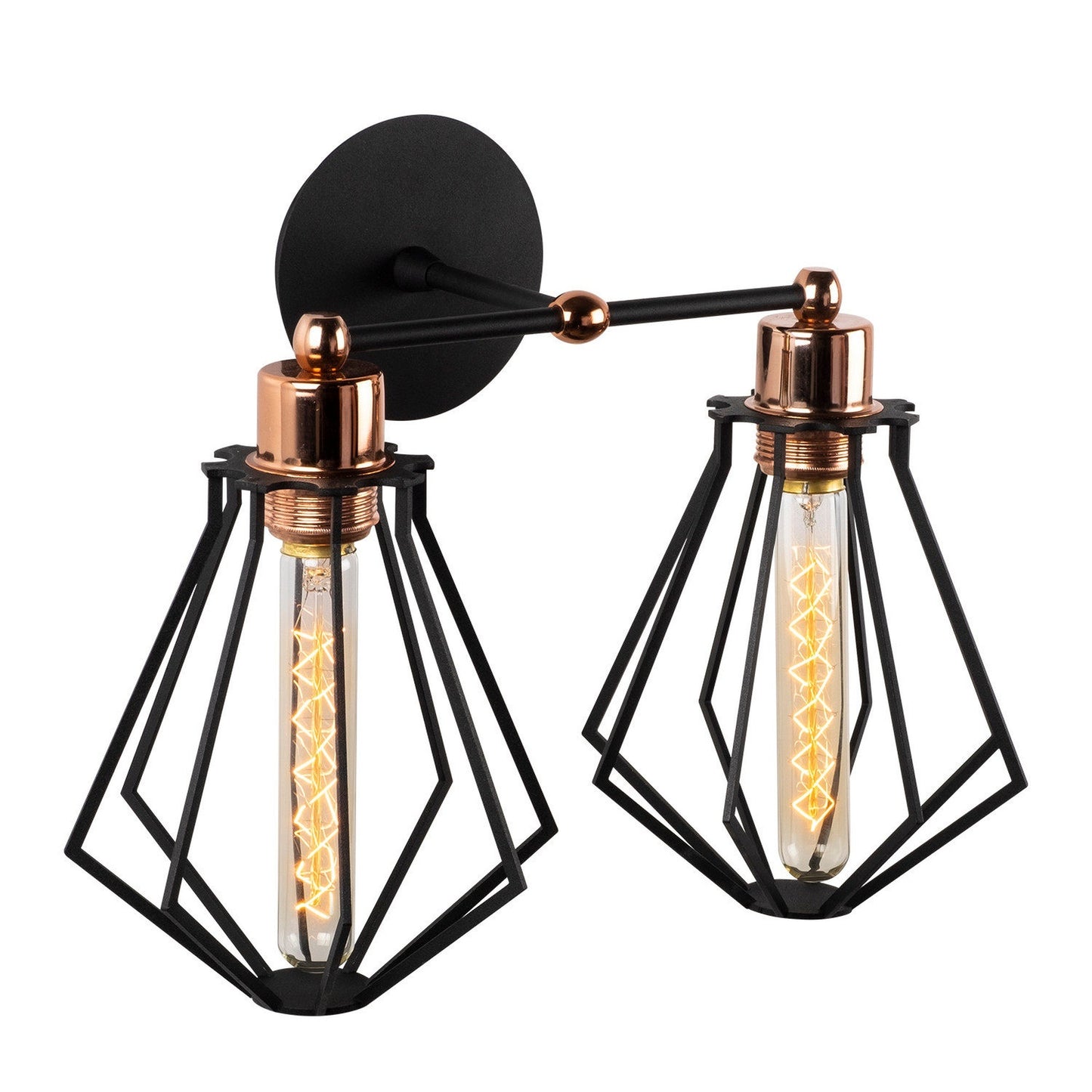 Aplique De Pared, Hierro , Negro, 38x38x30, Casquillo E 27 Max 40 W_0