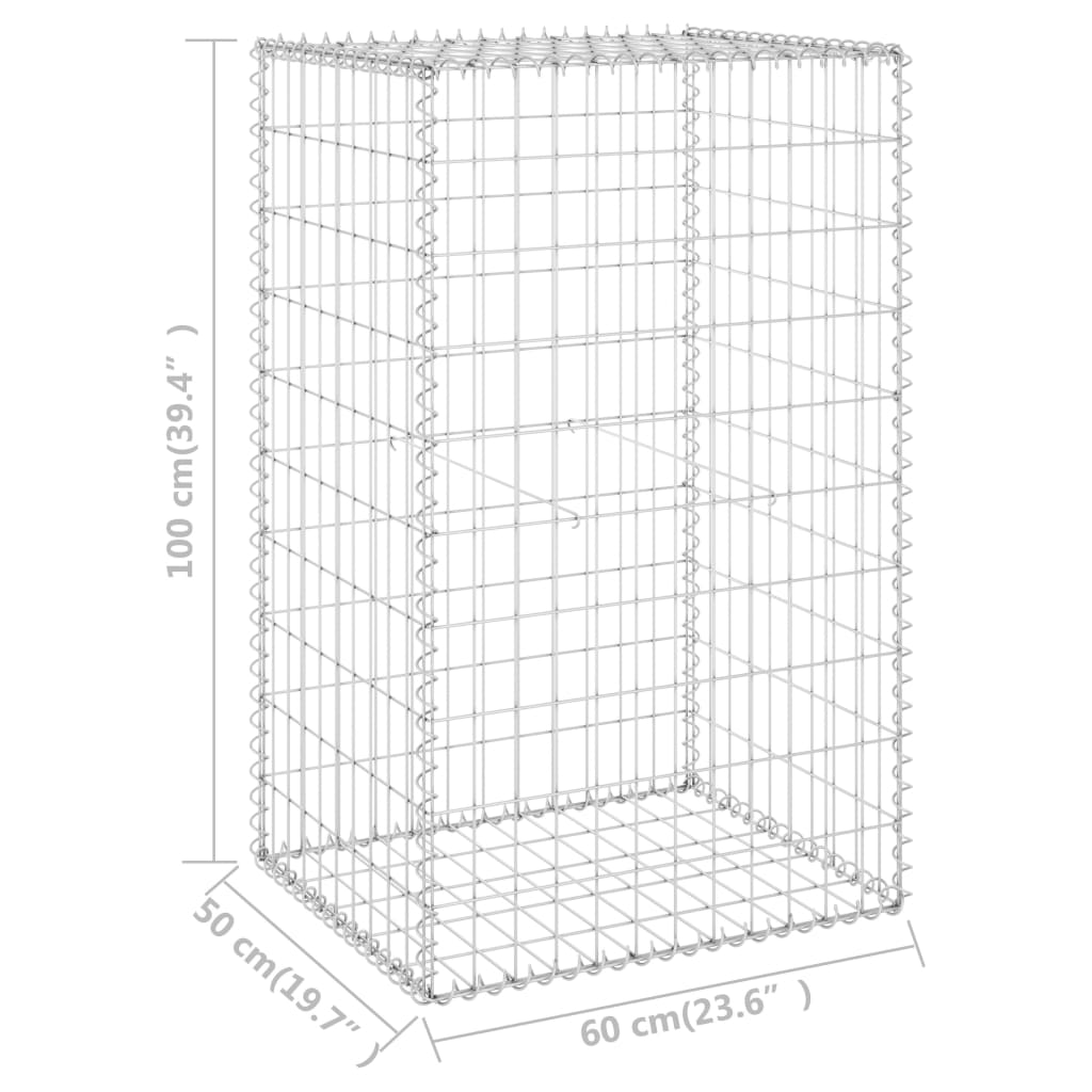 Muro De Gaviones Con Cubiertas Acero Galvanizado 60x50x100 Cm / Vetonek_5