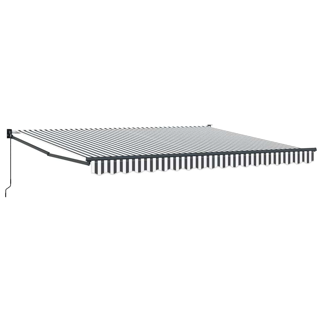 Toldo Retráctil Aluminio Y Tela Gris Antracita Y Blanco 4x3 M_0