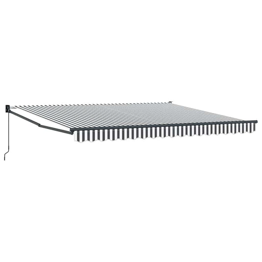 Toldo Retráctil Aluminio Y Tela Gris Antracita Y Blanco 4x3 M_0