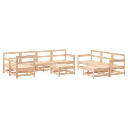 Vidaxl Juego Muebles De Jardín 10 Piezas Madera Maciza Pino_0