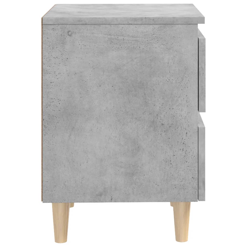 Mesitas De Noche Con Patas 2 Uds Madera Pino Gris 40x35x50 Cm_3