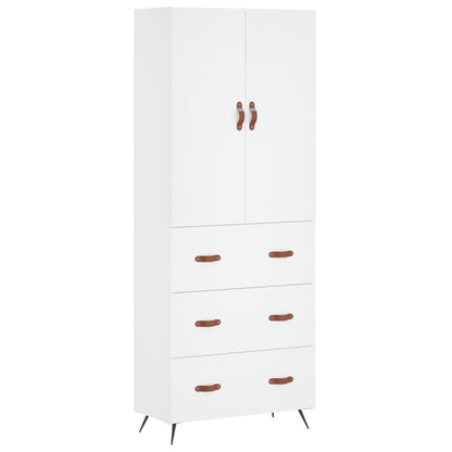 Aparador Alto Madera Contrachapada Blanco 69,5x34x180 Cm_1