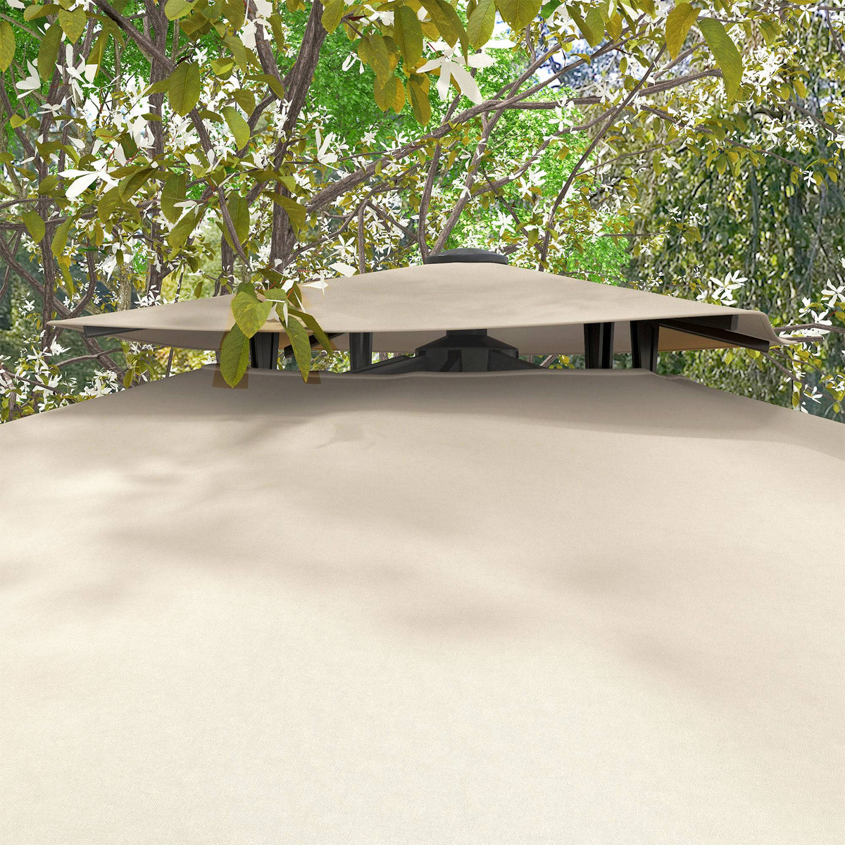 Sombrilla De Jardín Outsunny Poliéster Caqui 294x294x270 Cm_3