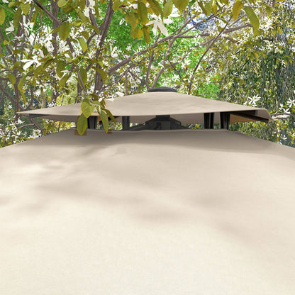 Outsunny Sombrilla De Jardín Inclinable 300x300 Cm Parasol De Aluminio Caqui_3
