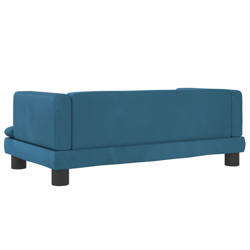 Cama Para Perros De Terciopelo Azul 80x45x30 Cm / Vetonek_3