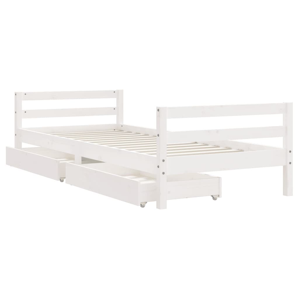Vidaxl Estructura Cama Niños Con Cajones Madera Pino Blanco 80x200 Cm_3