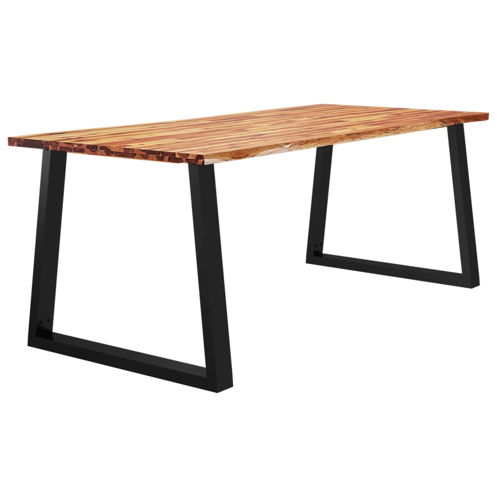 Mesa De Comedor Con Borde Vivo Madera Maciza Acacia 200x90x75cm_1