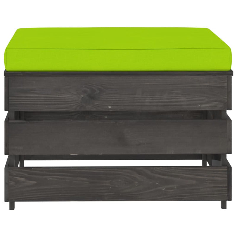 Vidaxl Otomana Seccional Con Cojín Madera Impregnada Gris_1