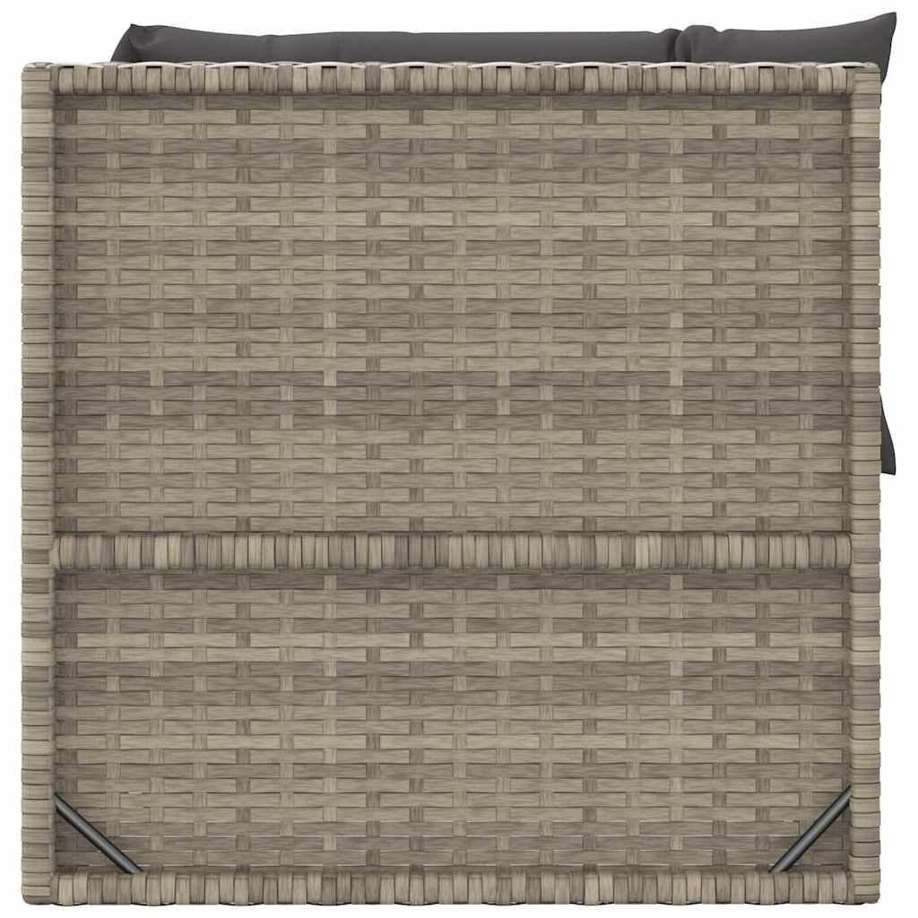 Vidaxl Set De Muebles De Jardín 2 Pzas Cojines Ratán Sintético Gris_4