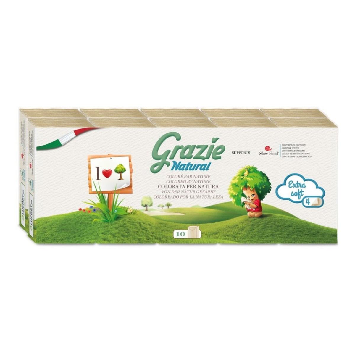 Pañuelos de bolsillo Grazie Natural 10 unidades