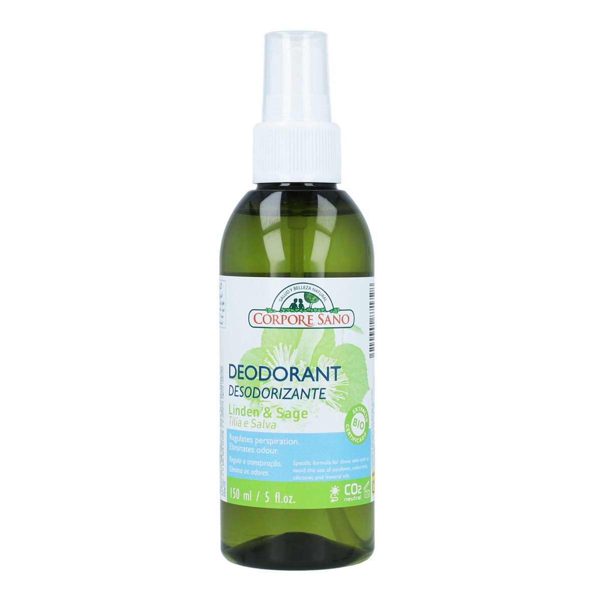 Pack 5x Desodorante tilo y salvia Corpore Sano 150 ml