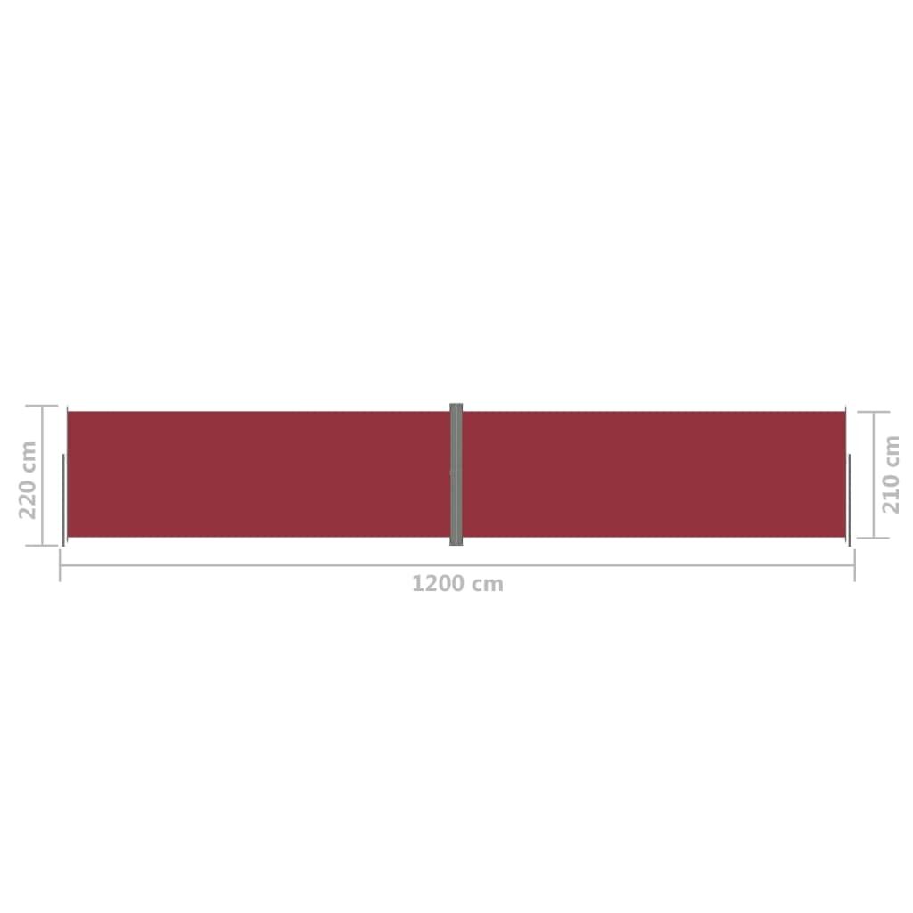 Vidaxl Toldo Lateral Retráctil Rojo 220x1200 Cm_2