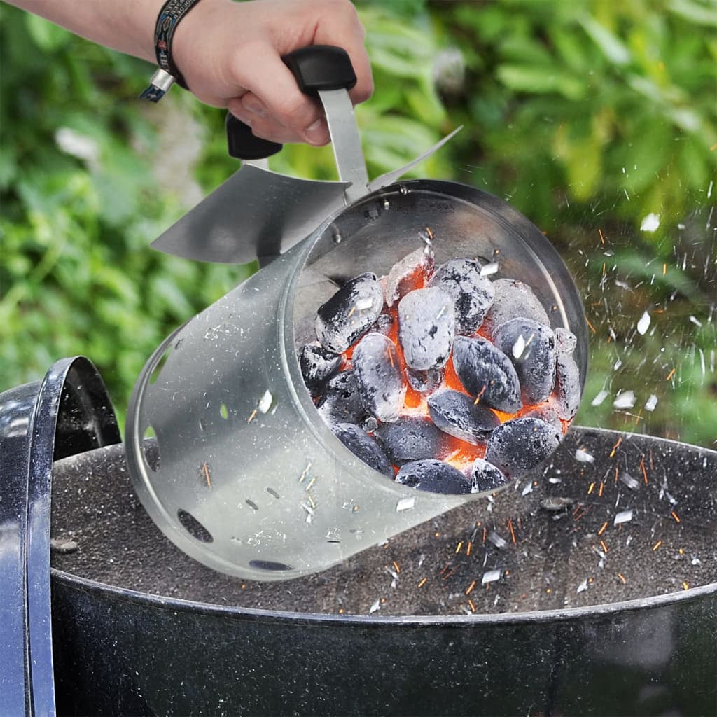 Hi Encendedor De Carbón Para Barbacoa Con Asa Plateado 16,5 Cm_1