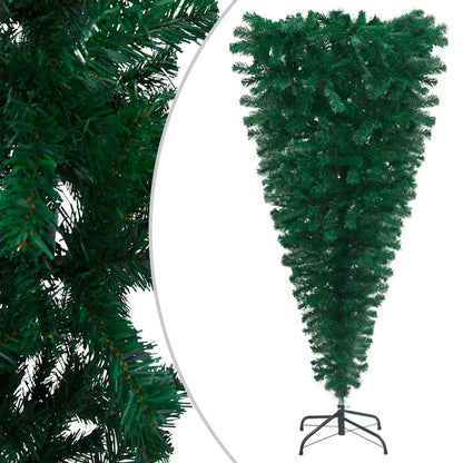 Vidaxl Árbol De Navidad Artificial Invertido Con Luces Y Bolas 210 Cm_1