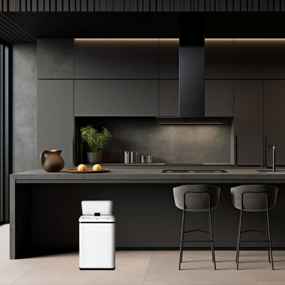 Cubo Inteligente 30l Sin Patas Apertura Auto Blanco