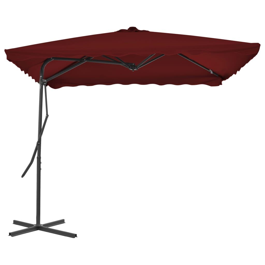 Vidaxl Sombrilla De Jardín Con Palo De Acero Burdeos 250x250x230 Cm_1