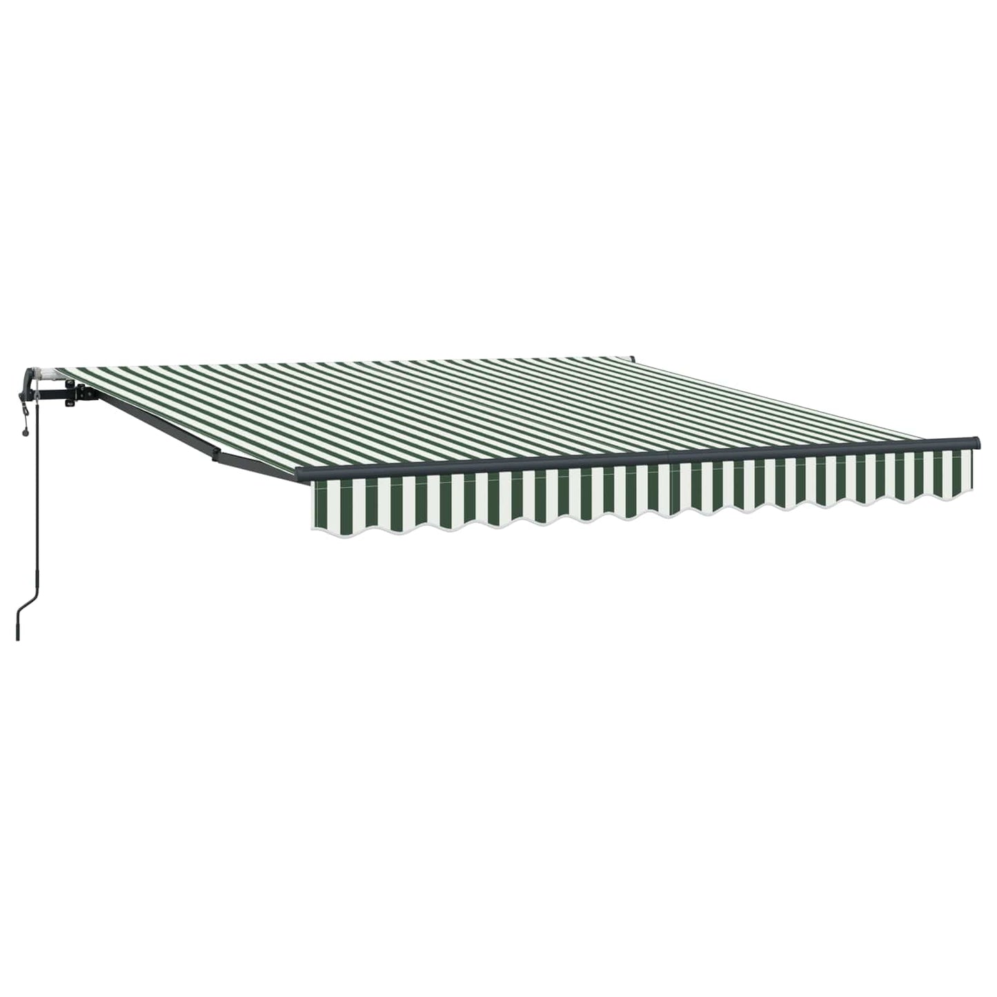 Toldo Retráctil Verde Y Blanco 300 X 250 Cm Tela Y Aluminio_0
