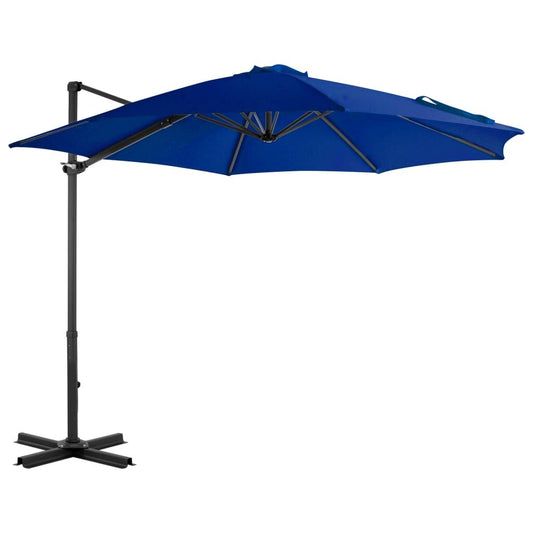 Vidaxl Sombrilla De Jardín Voladiza Poste Aluminio Azul Azure 300 Cm_0